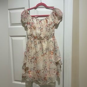 Cream floral dress - size M